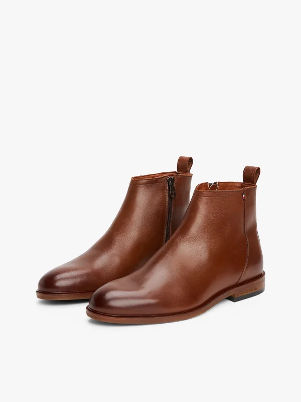 Bottes Chelsea en cuir zippées