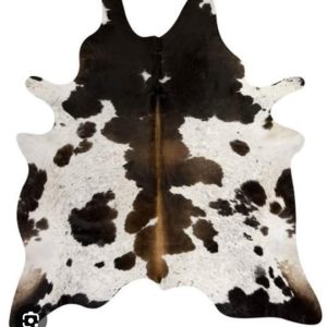 Tapis en peau de vache noir et blanc b