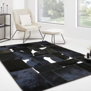 Tapis de couloir peau de vache noir