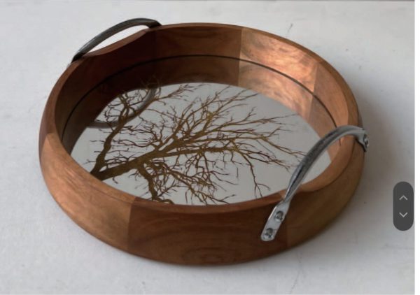 Plateau en bois rond