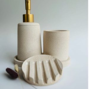 accessoires salle de bain en pierre