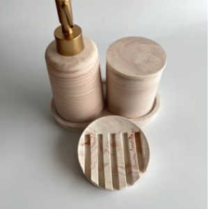 accessoires salle de bain en pierre
