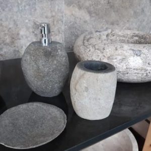 accessoires salle de bain en pierre
