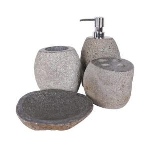accessoires salle de bain en pierre